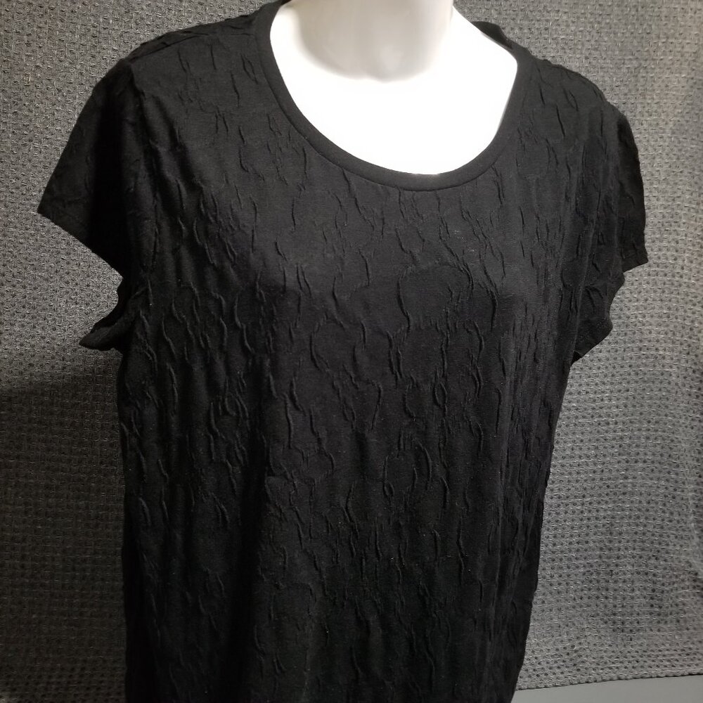 Simply Vera Vera Wang Blouse Black Short Sleeve Women’s XL